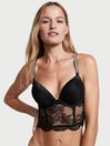 Black Corset Bombshell Add 2 Cups Shine Strap Corset Bra Top
