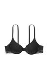 Black Print Logo Demi Lightly Lined Bra, Demi