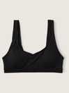 Pure Black Cotton Scoop Bralette