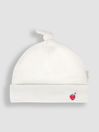 Cream Embroidered Cotton Baby Hat