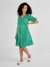 Green Floral Ditsy Print V-Neck Maternity Dress