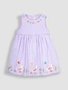 Lilac Purple Duck Appliqué Gingham Summer Dress