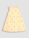 Yellow Butterfly Gingham Embroidered Summer Dress