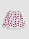 Pink Strawberry Print Jersey Sweatshirt