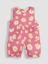 Coral Pink Daisy Dungarees