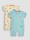 Natural Duck & Stripe 2-Pack Rompers