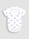 White Whale Embroidered Polo Shirt Bodysuit