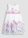 White Sunflower Pretty Pleated Party Dress