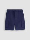 Navy Blue Cotton Linen Summer Shorts