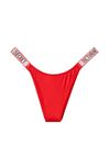 Lipstick Red Brazilian Shine Strap Knickers, Brazilian