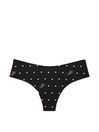 Optic White Holiday Light Script No-Show No Show Thong Knickers