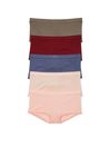Beige/Pink/Red/Blue/Green Knickers Multipack, Short