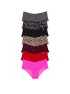 Black/Blue/Grey/Red/Nude No-Show No Show Knickers Multipack, Cheeky