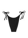 Nero Black Shimmer Swim Bikini Bottom, High Waisted