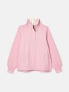 Burnham Burnham Pink Funnel Neck Quarter Zip Sweatshirt