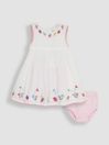 Pink Duck Embroidered Baby Dress