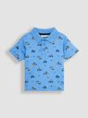 Blue Safari Animals Printed Polo Shirt
