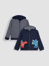 Blue Puffin Reversible Appliqué Jersey Hoodie