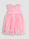 Pink Butterfly Floral Tulle Pretty Party Dress