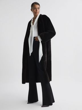 Reiss Orla Reversible Leather Shearling Jacket