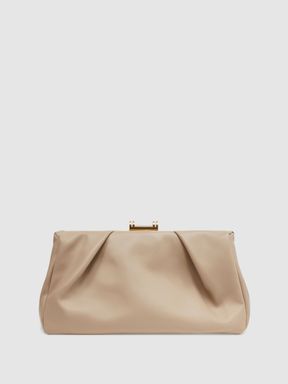 Reiss Madison Leather Clutch Bag