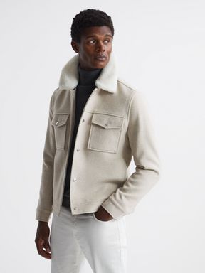 Reiss Jackson Wool Blend Blouson Jacket
