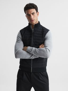 Reiss Pluto Hybrid Quilted Gilet