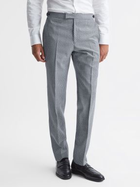 Reiss Grange Wool Slim Fit  Micro Puppytooth Formal Trousers