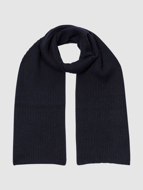Reiss Clyde Ribbed 100% Cashmere Scarf