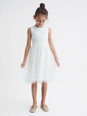 Reiss Kit Lace Tulle Occasion Dress