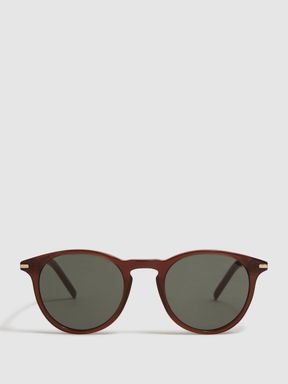 Paige Round Acetate Frame Sunglasses