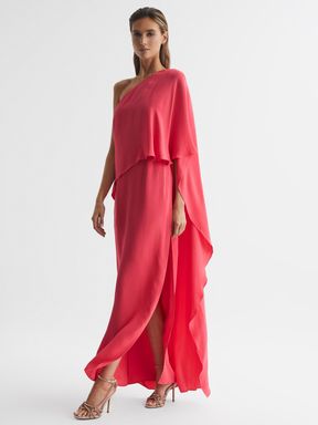 Reiss Jordyn Off-Shoulder Cape Maxi Dress