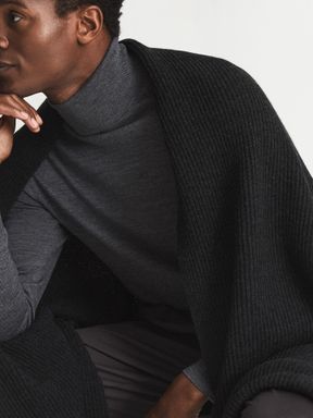 Reiss Alderney Ribbed 100% Cashmere Scarf