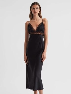 Reiss Maison Essentiele Silk Lace Midi Dress