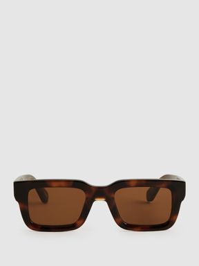 Reiss Five Chimi Rectangular Frame Acetate Sunglasses