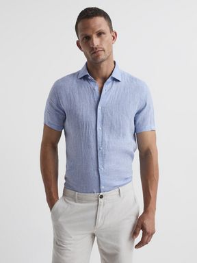 Reiss Holiday Linen Slim Fit Shirt