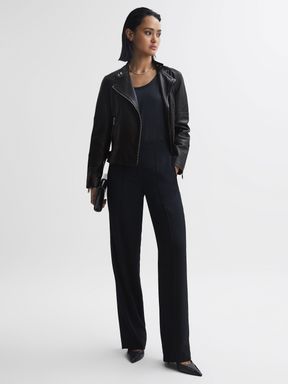 Reiss Tallis Leather Biker Jacket