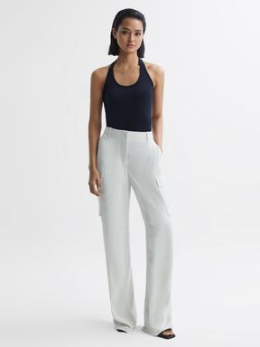 Reiss Molly Cotton Halter Neck Vest