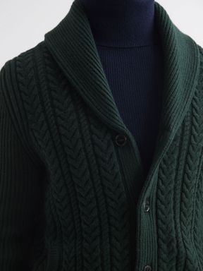 Reiss Ashbury Cable Knitted Cardigan