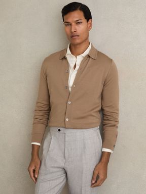 Reiss Forbes Long Sleeve Merino Wool Cardigan