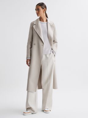 Reiss Lucia Zweireihiger Mantel aus Wolle mit Blindnaht in Relaxed Fit​​​​​​​