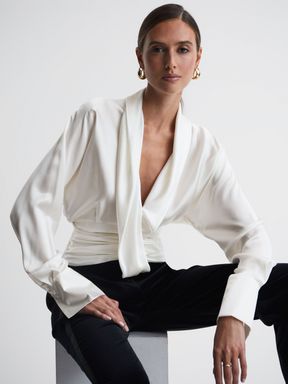 Reiss Laila Silk Draped Blouse