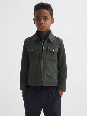 Veste zippée en daim Reiss Pike