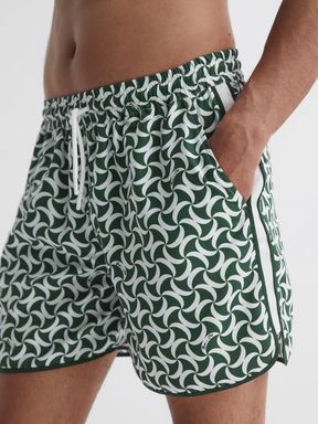 Reiss Runner Reiss | Ché Printed Drawstring Swim Shorts