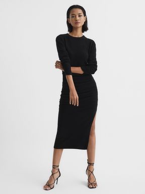 Reiss Charley Ruched Midi Dress