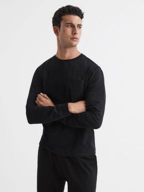 Reiss Bruno Long Sleeved Crew Neck T-Shirt