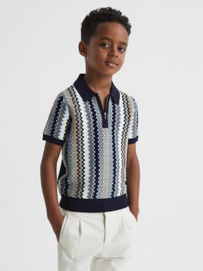 Reiss Redbourne Half-Zip Knitted Polo Shirt