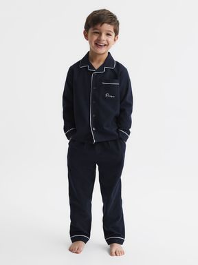 Reiss Napp Cotton Piped Pyjama Trousers