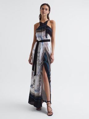 Reiss - Hope - Lange jurk met siersteentjesprint