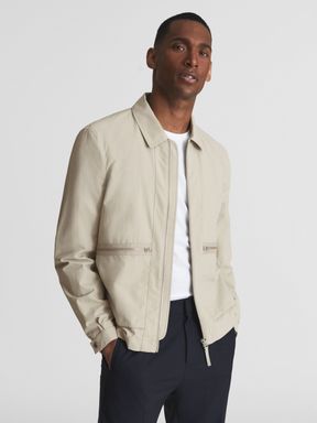 Reiss Fival Harrington-jack met textuur